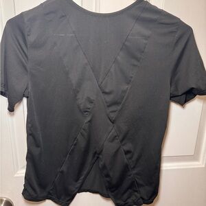Women’s Cropped Black Athletic Top with X design on the back